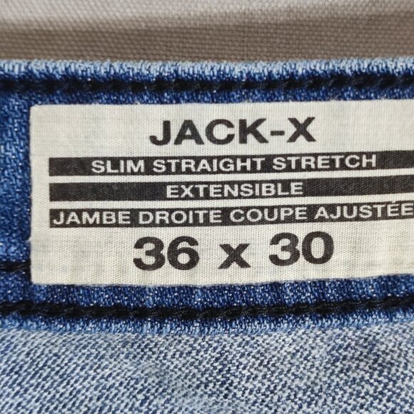 Buffalo Jeans men's size 36X30 hard washed blue Jack-X slim straight stretch - Picture 6 of 14